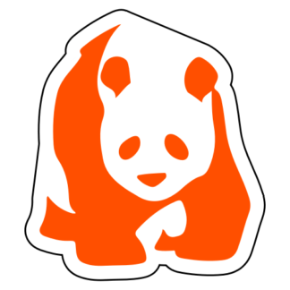 Realistic Giant Panda Sticker (Orange)